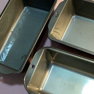 3 Metal Loaf Pans - 2 Large & 1 Medium
